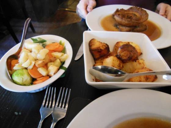 Bo Peep Restaurant Chelsfield in Bromley, Kent - Roast Potatoes and Vegetables
