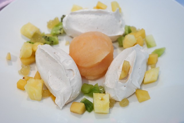 Brown Sugar Meringue with Champagne and Grapefruit Sorbet - East Coast Dining Room, Tankerton nr Canterbury, Kent