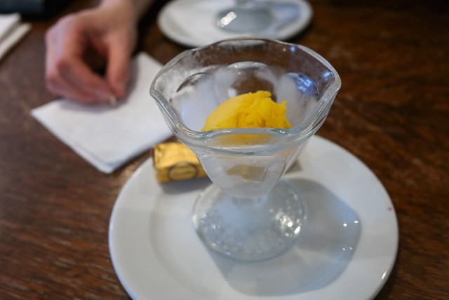 Child's Mango Sorbet - The British Queen Brasserie, Farnborough in Bromley, Kent