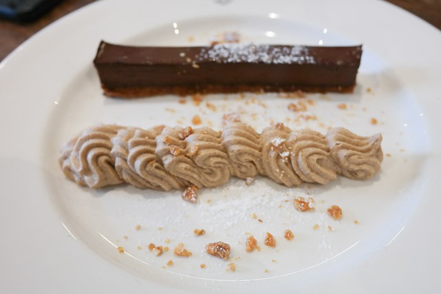 Chocolate Delice with Praline Cream and Crushed Nougat - The British Queen Brasserie, Farnborough in Bromley, Kent