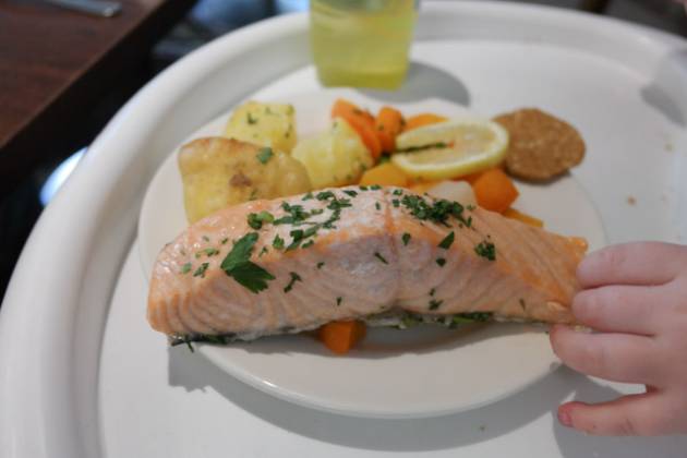 The Bull Hotel, Gerrards Cross nr Slough - Children's Salmon (just before JW grabbed it)