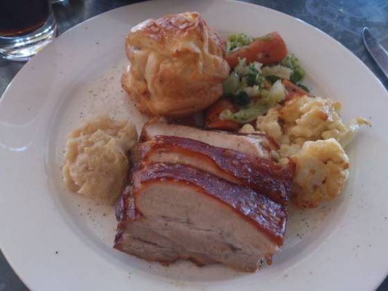 The Swan At The Globe, London - Roast Pork Belly The Swan At The Globe, London - Roast Pork Belly