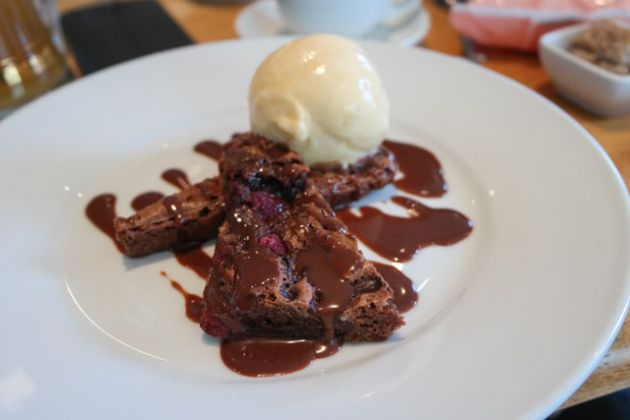 The White Cliffs, Dover, Kent - Chocolate Brownie with Maripan Ice Cream