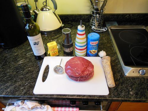 Ingredients for the roast beef recipe