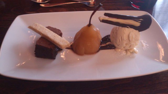 Satis House, Saxmundham - Chocolate, Ginger and Pear Dessert Satis House, Saxmundham - Chocolate, Ginger and Pear Dessert