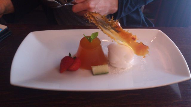 Satis House, Saxmundham - Pimms Jelly and Champagne Sorbet Satis House, Saxmundham - Pimms Jelly and Champagne Sorbet